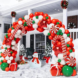 Gaeaspace  -  Christmas Balloon Garland Arch Kit Red Green Lolipop Cone Star Foil Balloons New Year Christmas Party Decoration Supplies Gifts