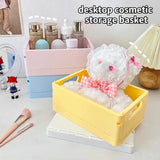 Gaeaspace  -  Cute Desktop Folding Storage Box Organizer Plastic Foldable Box Cosmetics Makeup Organize Storage Basket Toys Storage Box Kawaii