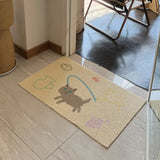 Gaeaspace  -  Kawaii PVC Cat Welcome Doormat Funny Cartoon Korean Style Mat House Entrance Rug Carpet Anti Dust Door Floor Pad Home Decor