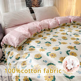 Gaeaspace  -  Duvet Cover Set with Daisy Pattern, 100% Cotton, Super Soft, Skin Friendly,Single, Double Bed,Customizable Size, 133x72