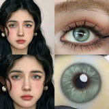 Gaeaspace  -  1Pair Green Colour Contacts Lenses Natural Blue Gray Eye Myopia Lenses Beauty Pupil Brown Lenses Makeup