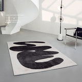 Gaeaspace  -  Modern Minimalist Living Room Rug Black Line Art Design Solid Color Bedroom Rug Fluffy and Soft Home Decor ковер Tapis سجادة IG