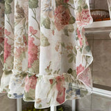 Gaeaspace  -  American Pastoral Flowers Ruffled Lace Tulle Curtains French Retro  Sheer Short Curtain For Living Room Bedroom Kitchen Custom