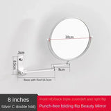 Gaeaspace  -  Dressing Mirror Wall Mounted 8 Inch Magnifying Two-sides Mirror Space Aluminum Black  Makeup Mirror Cosmetic Lady Gift