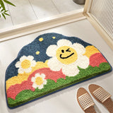 Gaeasapce  -  Fresh Style Household Toilet Floor Mat, Absorbent Anti-Slip Mat, Bedroom Carpet, Flocking Bathroom Foot Mat, Ins Style