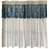 Gaeaspace  -  1 pcs Korean simple retro hollowed out floor curtain Hollow stripe thickened yarn with dark green curtain head