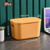 Gaeaspace  -  1/2 Pcs Plastic Storage Bins, Stackable Baskets with Lid and Handle,Colorful Desktop Box Cubby Containers