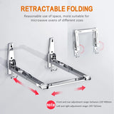 Gaeaspace  -  Stainless Steel Microwave Foldable Oven Shelf Rack Support Frame Stretch Adjustable Wall Mount Bracket Holder Kitchen Storage