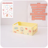 Gaeaspace  -  Cute Desktop Folding Storage Box Organizer Plastic Foldable Box Cosmetics Makeup Organize Storage Basket Toys Storage Box Kawaii