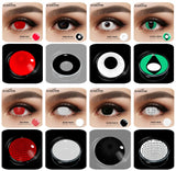 Gaeaspace  -  1 pair White Mesh Halloween Cosplay Colored Contact Lenses Yearly Use Cosmetic Contact Lens Eye Color Colored Contacts