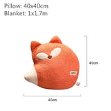 Gaeasapce  -   New Cartoon Animal Throw Pillow Flannel Blanket 2-In-1 Office Nap Pillow Air Conditioning Blanket Sofa Car Pillow Cushion