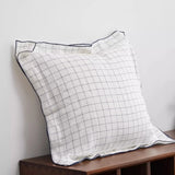 Gaeaspace  -  French Style Linen Cushion Cover Square Pillowcase Decorative Stripe Pillowcase Pillow Case for Home Room Studio