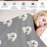 Gaeaspace  -  Maltese puppy Throw Blanket Fluffy Blankets Large manga Fashion Sofa Blankets Flannel Fabric