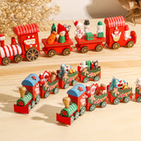 Gaeaspace  -  Wooden/Plastic Train Christmas Ornament Merry Christmas Decoration For Home Xmas Gifts Noel Natal Navidad New Year