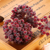 Gaeaspace  -  80/20Pcs Artificial Holly Berries Mini Simulation Cherry Stamen Berry Frosted Double Head Fake Berries For Christmas Party Decor