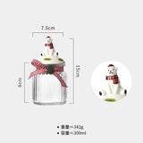 Gaeaspace  -  Christmas Candy Jar Glass Vertical Pattern Sealed Jar Gifts Snack Nut Chocolate Storage Box Food Grade Glass Storage Jar Bottle