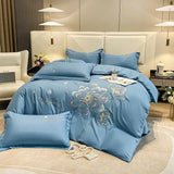 Gaeaspace  -  New Class a High Precision Cotton Brushed Embroidery Four-Piece Set Pure Cotton Bed Sheet Duvet Cover