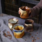 Gaeaspace  -  Creative Coffee Cup Personalized Irregular Retro Mug Japanese  Coarse Pottery Cup Household Multi-function Ceramic Tea Cup