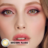 Gaeaspace  -  1Pair Green Brown Flare Color Contact Lenses For Eyes Fashion Eyes Makeup Lens Natural Cosmetic Contact Lens Yearly