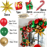 Gaeaspace  -  Christmas Balloon Garland Arch Kit Red Green Lolipop Cone Star Foil Balloons New Year Christmas Party Decoration Supplies Gifts