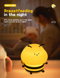 Gaeaspace  -  LED Night light Cute Bee Cartoon Animals Silicone Lamp for Children Kid Touch Sensor Timing USB Rechargeable For Birthday Gifts