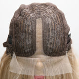 Gaeaspace  -  Blonde T-Part 13X5X1 Lace Front Kanekalon Synthetic Short Straight Wig Invisible Lace Front Preplucked Wig Heat Resistant