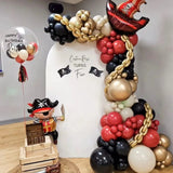 Gaeaspace  -  125Pcs Pirate Theme Balloon Garland Pirate Balloon Pirate Ship Helium Balls Halloween Decorations Boys Birthday Party Supplies