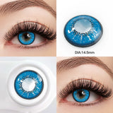 Gaeaspace  -  1 Pair Halloween Cosplay 10 Collors Colored Contact Lenses for Eyes Comestic Eye Color Lens for Myopia Blue Pupil Yearly