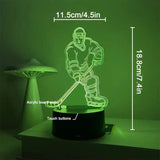 Gaeaspace  -  1pc Ice Hockey  3D Night Light, 3D Optical Illusion Lamp With Touch, 7-Color Changing Ambient Light For Bedroom