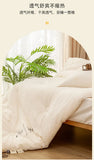 Gaeaspace  -  Knitted Cotton Comforter Soybean Fiber Quilt Warm White Four Seasons Single Double Duvet Soft Twin Queen King Bedding