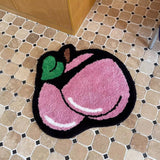 Gaeaspace  -  Tufting Pink Peach Bathroom Mat Funny Carpet Area Rug Bathmat Floor Tub Side Absorbent Anti Slip Pad Doormat Home Decor 68x70cm