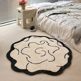 Gaeaspace  -  Nordic Tufting Black White Living Room Carpet Soft Brain Shape Round Children Play Pad Anti-slip Rug Mat Kawaii Home Tidy Decor