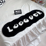 Gaeaspace  -  Nordic Black White Letters Rug Tufting Bedroom Mat Living Room Carpet Floor Tidy Foot Pad Bedside Doormat Home Decor 40x120cm