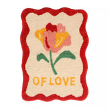 Gaeaspace  -  Tufting Chinese Red Style Bathroom Mat Soft Bedroom Rug Heart Shape Carpet Bathmat Anti Slip Floor Pad Doormat Home Room Decor