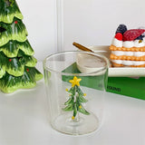 Gaeaspace  -  Christmas Tree Cup Heat Resistant Tumbler Cups In Bulk Glass Cup Coffee Mug Coffee Cup Tumblers Christmas Decoration Home Decor