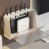 Gaeaspace  -  Wall Hanging Wireless Wifi Router Shelf Storage Box Wire Cable Storage Case Cable Power Bracket Organizer Plug Board Storage Box