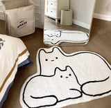 Gaeaspace  -  Cartoon Cute Cat Ins Thick Carpet For Living Room Floor Mat Children Bed Room Plush Rug Footmat Bathroom Carpet Home Decoration