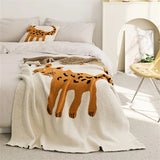 Gaeaspace  -  Half Velvet Spotted Leopard Leisure Blanket Office Nap Blanket Knitted Sofa Cover Bed Blanket