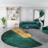 Gaeaspace  -  Light Luxury Rugs for Bedroom Dark Green Round Carpets Living Room Decoration Carpet Cloakroom Lounge Rug Home Decor Chair Mat