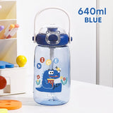 Gaeaspace  -  640ML Cute Cartoon Water Bottle With Handle Dinosaur Kids Plastic Cup Portable Kettle For Outdoor Children Water Cups BPA Free