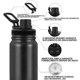 Gaeaspace  -  1pc 32oz 1000ml Insulated Water Bottle Portable Stainless Steel Sports Cup Thermos Tumbler Coffee Travel Mug Vacuum Bottle