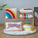 Gaeaspace  -  Light luxury rainbow tufted pillow cover Office car sofa cushion bedside pillow waist pillow