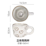 Gaeaspace  -  360ml Creative Cute Handmade 3D Snail Daisy Dog Cat Coffee Mugs Ceramic Funny Cartoon Animal Tea Milk Cups Unique Birthday Gift