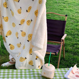 Gaeaspace  -  Cartoon Lambswool Blanket, Thick and Warm, Small Blanket, Multi-functional Cover for Lunch Break, Autumn and Winter