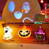 Gaeaspace  -  Halloween Party LED String Lights Pumpkin Ghost Spider Web Hanging Lamp For Halloween Home Indoor Outdoor Decoration Props