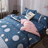 Gaeaspace  -  Ins Nordic Butterfly Bedding Set Flat Bed Sheet Duvet Cover Twin Full Queen Nordic Bed Linen Boy Girl Bedding Sets