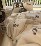 Gaeaspace  -  Cute cartoon penguin bedding set single double,twin full queen King fashion lovely home textile bed sheet pillowcase duvet cover