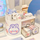 Gaeaspace  -  Desktop Drawer Style Cute Pen Holder Student Dormitory Headstring Stationery Cosmetics Sorting Office Supplies Storage Box