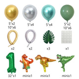 Gaeaspace  -  36pcs/set 32 inch Green numbers 0-9 Jurassic Park Dinosaur Theme Party Balloon Column Set