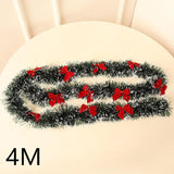 Gaeaspace  -  2/4MGreen Christmas Tree Decoration Ribbon Garland Christmas TreeBar Tops Ornaments Xmas Tinsel Grass Ring Family Reunion Party